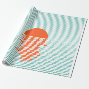 Sonnenuntergang im Ozean - gestreifter Hintergrund Geschenkpapier