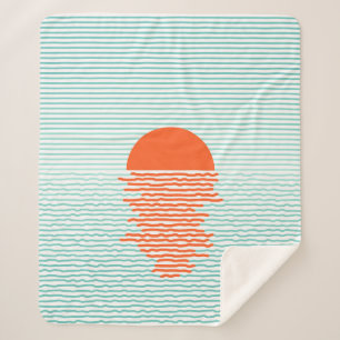 Sonnenuntergang im Ozean - gestreifter Hintergrund Sherpadecke