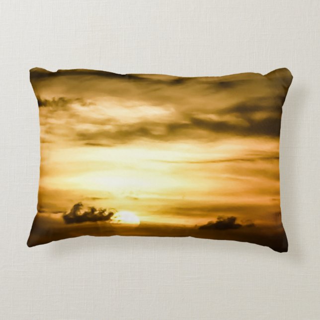 Sonnenuntergang im Pazifik Dekokissen (Rückseite)