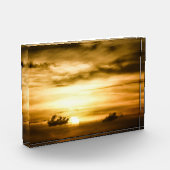 Sonnenuntergang im Pazifik Fotoblock (Links)