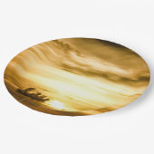 Sonnenuntergang im Pazifik Pappteller (Schrägansicht)