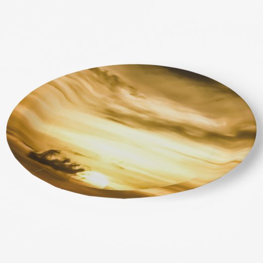 Sonnenuntergang im Pazifik Pappteller (Schrägansicht)