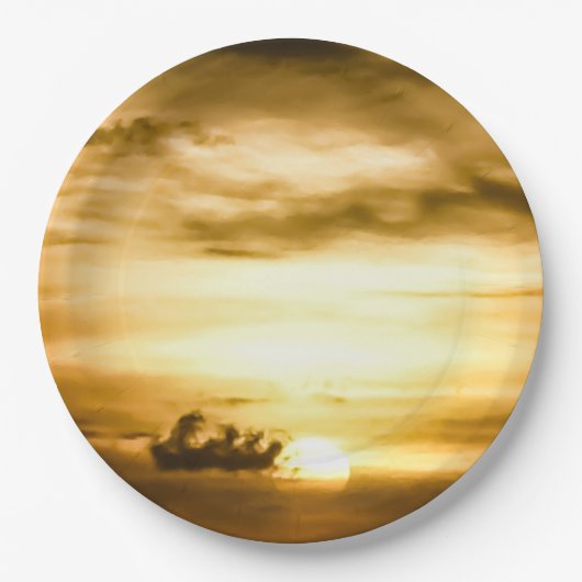 Sonnenuntergang im Pazifik Pappteller (Vorderseite)