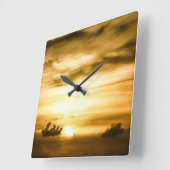 Sonnenuntergang im Pazifik Quadratische Wanduhr (Winkel)