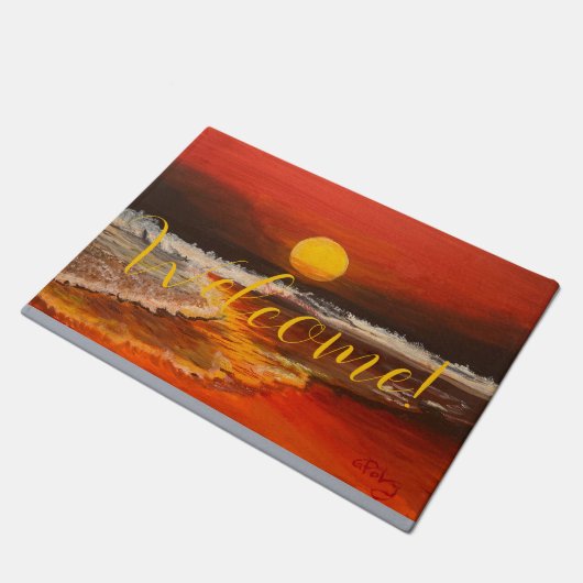 Sonnenuntergang im Pazifik, von Gary Poling Fußmatte (Schrägansicht)