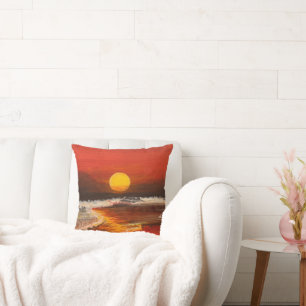 Sonnenuntergang im Pazifik, von Gary Poling Kissen