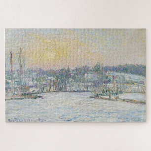 Sonnenuntergang im Schnee in Bazincourt – Camille  Puzzle