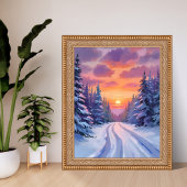 Sonnenuntergang im Schnee | Winterliche Berglandsc Poster