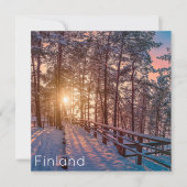 Sonnenuntergang im schneebedeckten Pinienwald mit  (Vorderseite)