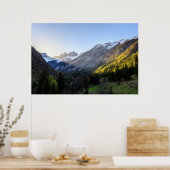 Sonnenuntergang im Trenta-Tal, Slowenien Poster (Küche)