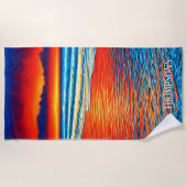 Sonnenuntergang im tropischen Meer Strandtuch (Vorderseite)