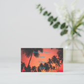 Sonnenuntergang im tropischen Palmenbaum Visitenkarte (Stehend Vorderseite)