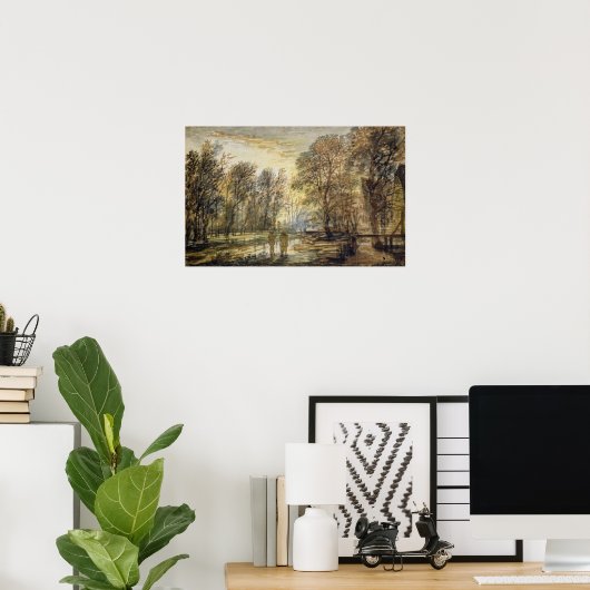 Sonnenuntergang im Wald Poster (Heimbüro)