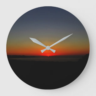 Sonnenuntergang im Wasser Große Wanduhr