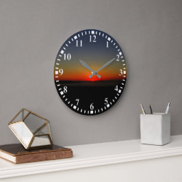 Sonnenuntergang im Wasser Große Wanduhr