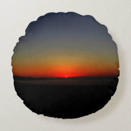 Sonnenuntergang im Wasser Rundes Kissen