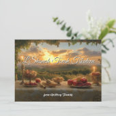 Sonnenuntergang im Weingarten Rosh Hashanah Card Einladung (Stehend Vorderseite)