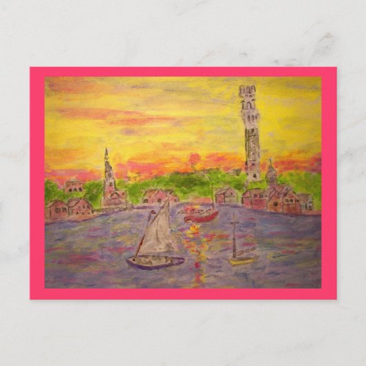 Sonnenuntergang im Weltfrieden der Provinz Postkarte (Vorderseite)