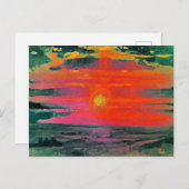 Sonnenuntergang im Winter, Kunstwerk von Arkhip Ku Postkarte (Vorne/Hinten)