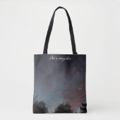 Sonnenuntergang im Winter mit Sternen Tasche (Vorderseite)
