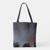 Sonnenuntergang im Winter mit Sternen Tasche (Rückseite)