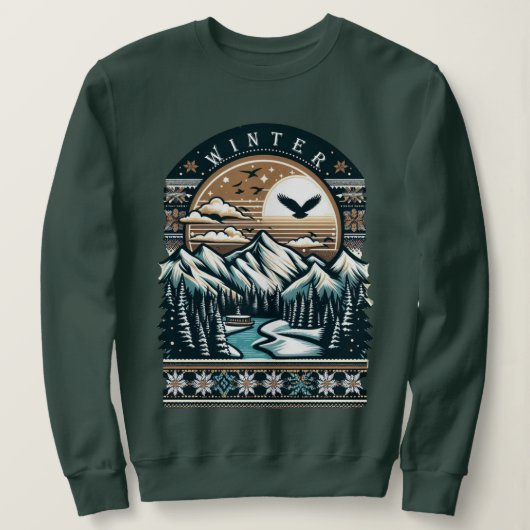 Sonnenuntergang im Winter Sweatshirt (Design vorne)