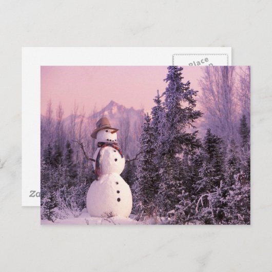 Sonnenuntergang im Wintergebirge Postkarte (Vorne/Hinten)