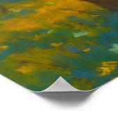 Sonnenuntergang - Impressionistischer Garten Poster (Ecke)