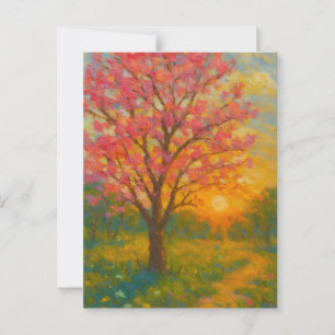 Sonnenuntergang - Impressionistischer Garten Postkarte