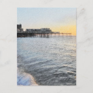 Sonnenuntergang in Aberystwyth Postkarte