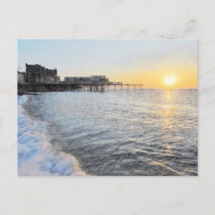 Sonnenuntergang in Aberystwyth Postkarte