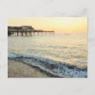 Sonnenuntergang in Aberystwyth Postkarte