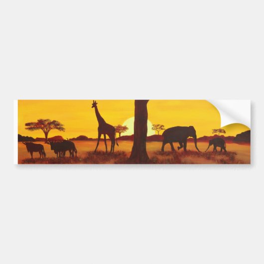 Sonnenuntergang in Afrika Autoaufkleber (Vorne)