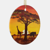Sonnenuntergang in Afrika Keramikornament (Rechts)