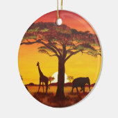 Sonnenuntergang in Afrika Keramikornament (Links)