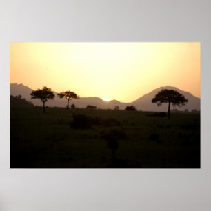 Sonnenuntergang in Afrika Poster