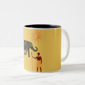 Sonnenuntergang in Afrika Zweifarbige Tasse (VorderseiteRechts)