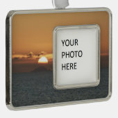 Sonnenuntergang in Antigua I Seascape Fotografy Rahmen-Ornament Silber (Rechts)
