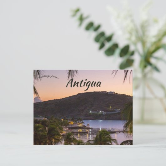 Sonnenuntergang in Antigua Postkarte (Stehend Vorderseite)
