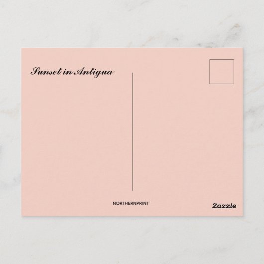 Sonnenuntergang in Antigua Postkarte (Rückseite)