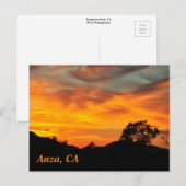 Sonnenuntergang in Anza, CA Postkarte (Vorne/Hinten)