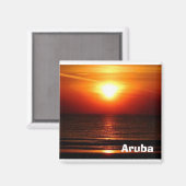 Sonnenuntergang in Aruba Magnet (Vorderseite/Rückseite)