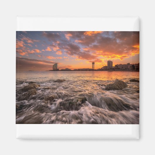 Sonnenuntergang in Barcelona Magnet (Vorne)
