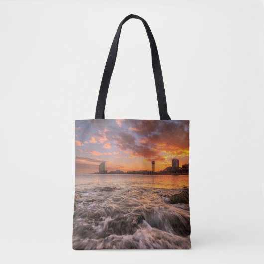 Sonnenuntergang in Barcelona Tasche (Vorderseite)