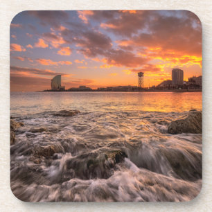 Sonnenuntergang in Barcelona Untersetzer