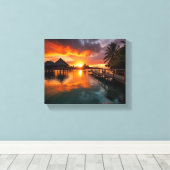 Sonnenuntergang in Bora Bora Leinwanddruck (Insitu (Holzboden))