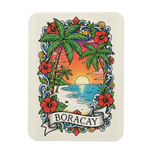 Sonnenuntergang in Boracay Philippinen Magnet