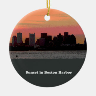 Sonnenuntergang in Boston-Hafen Keramikornament