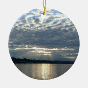Sonnenuntergang in British Columbia Canadian Seasc Keramik Ornament
