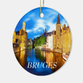 Sonnenuntergang in Brügge. Belgien Keramik Ornament (Links)
